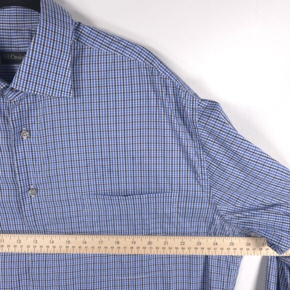 St. Croix‎ ITALY🇮🇹MADE Plaid Button Up Long Sleeve Shirt Size XL - Picture 5 of 8